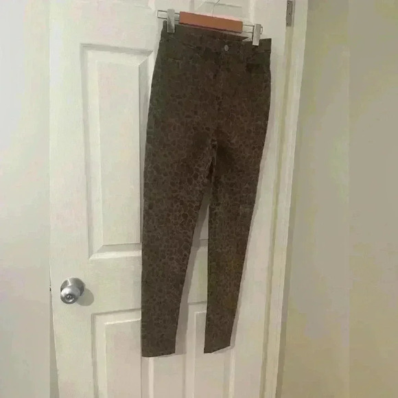 American Eagle NEW leopard  cheetah curvy super hi-rise jegging size 0 women’s - Picture 2 of 8